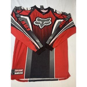 Fox Racing SFX Motocross MX Red Black Jersey Shirt Size Large